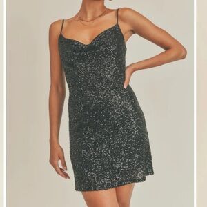 Sage the Label Black Sequin Mini Dress